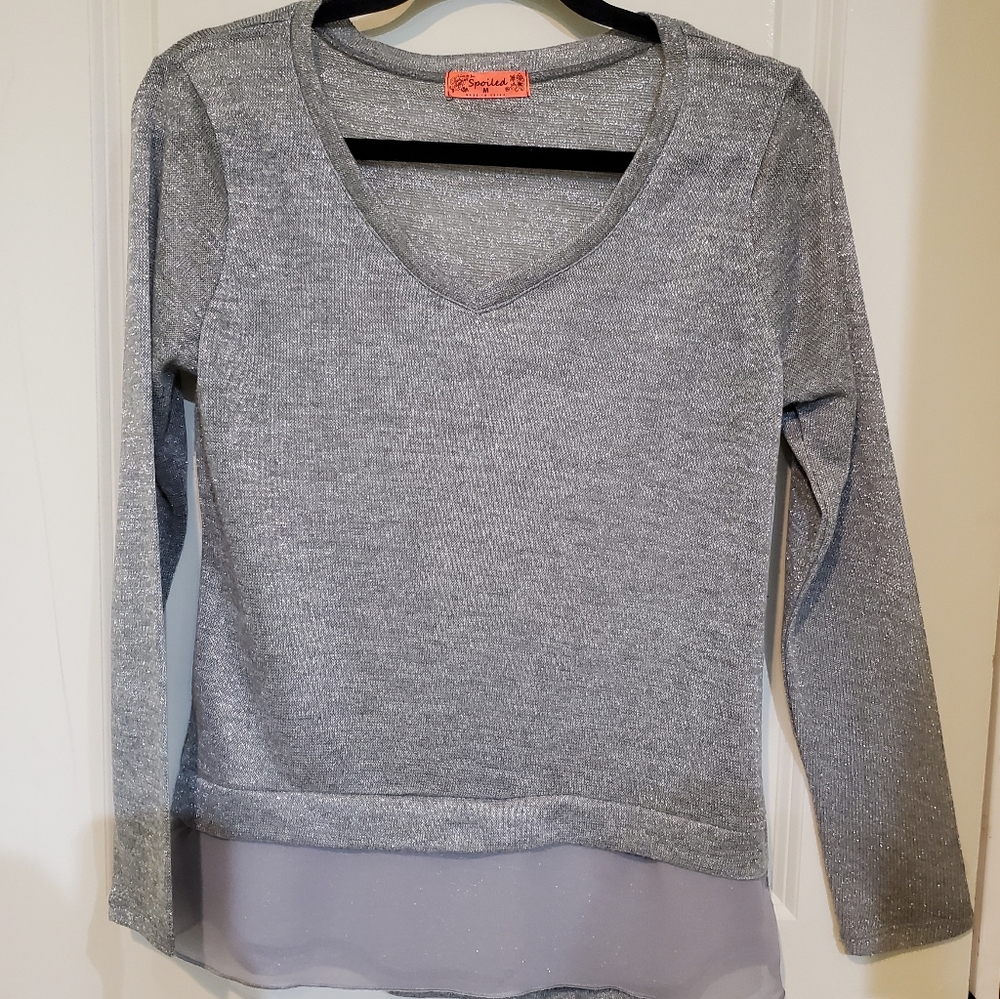 NWOT  Grey Lightweight Sweater - Picture 2 of 15